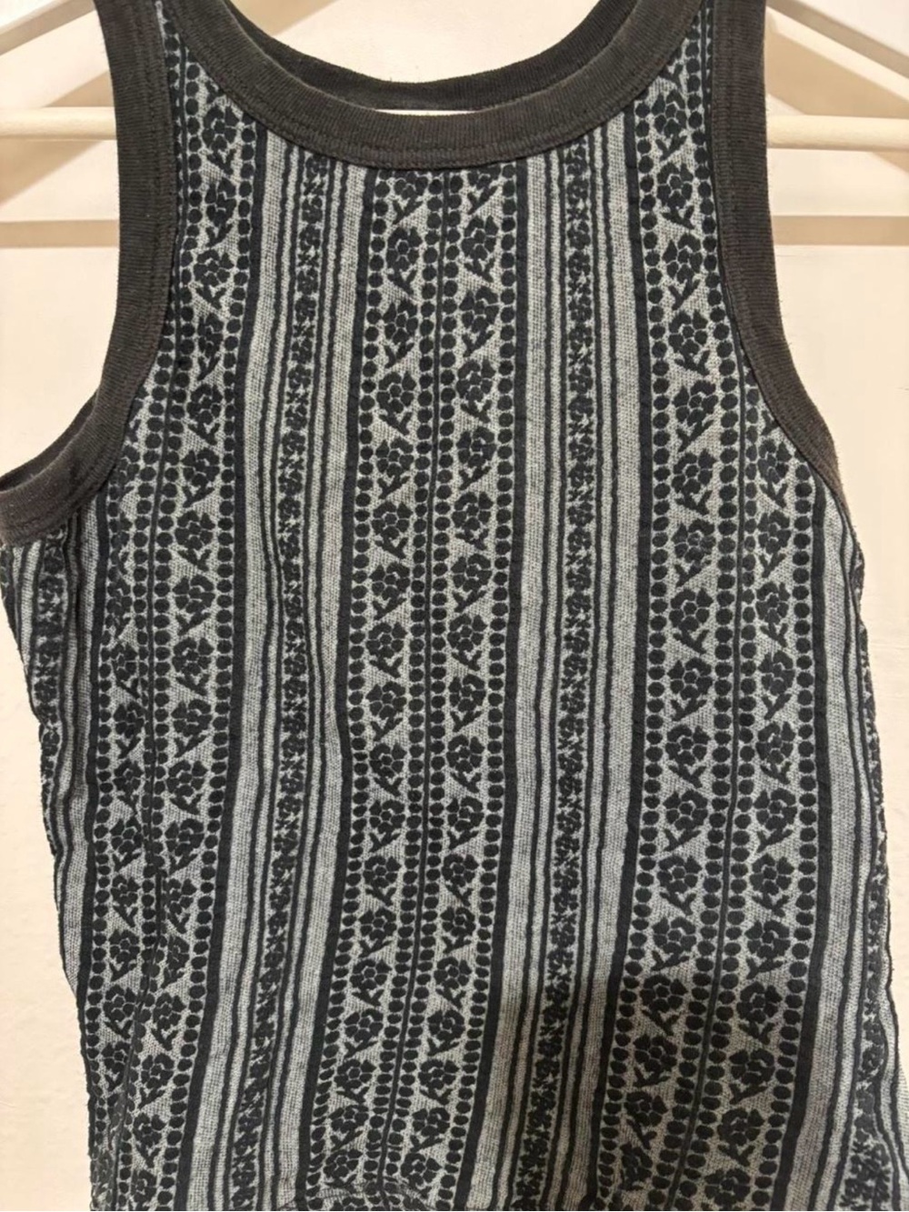 Diesel Navy Blue Patterned Ribbed Tank Top - Picture 2 of 6
